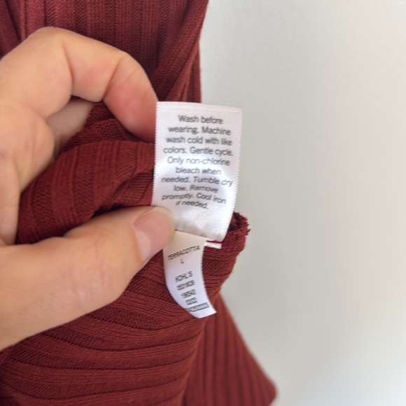 NINE WEST Rib Crewneck Sleeveless Terracotta Midi Dress NWT - Picture 9 of 9